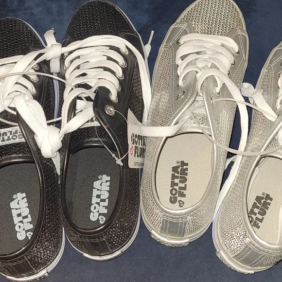 New GOTTA FLURT mini sequin styled sneaker set  size 7.5(you get them both) - Picture 3 of 8